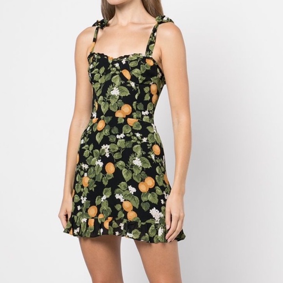 Reformation Dresses & Skirts - Reformation Christine Mini Dress Clementine Print Size 6 Ruffles European Summer